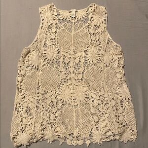 Elegant Crochet Lace Sleeveless Blouse